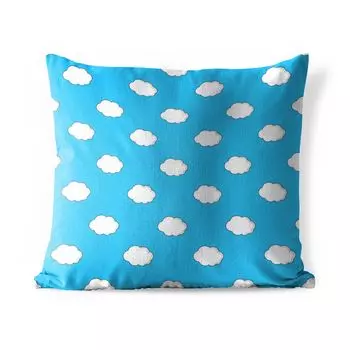 Уличная подушка MuchoWow - Лето - Облака - Синий - 40x40 см - Устойчивость к атмосферным воздействиям - Подушка для отдыха - Чехол на подушку - Хлопчатобумажная ткань - Декоративные наволочки, мультиколор