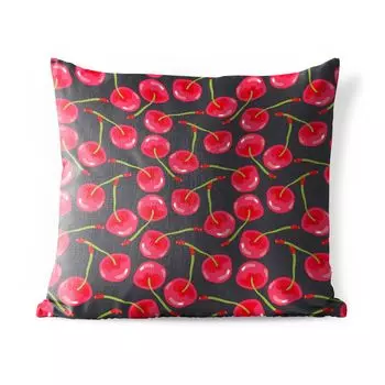 Уличная подушка MuchoWow - Лето - Вишневый - Красный - 50x50 см - Устойчивость к атмосферным воздействиям - Подушка для отдыха - Чехол на подушку - Хлопчатобумажная ткань - Декоративные наволочки, мультиколор