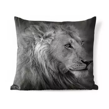 Уличная подушка MuchoWow - Лев - Животные - Портрет - 60x60 см - Устойчивость к атмосферным воздействиям - Подушка для отдыха - Чехлы для подушек - Декоративные чехлы для подушек - Декоративные чехлы для подушек, мультиколор
