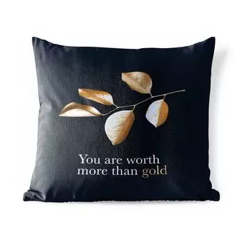 Уличная подушка MuchoWow - Листья - Золото - Магическое заклинание - 60x60 см - Устойчивость к атмосферным воздействиям - Подушка для отдыха - Чехлы для подушек - Декоративные чехлы для подушек - Декоративные чехлы для подушек, мультиколор