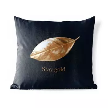 Уличная подушка MuchoWow - Лист - Золото - Цитаты - 40x40 см - Устойчивость к атмосферным воздействиям - Подушка для отдыха - Чехол на подушку - Хлопчатобумажная ткань - Декоративные чехлы на подушки, мультиколор