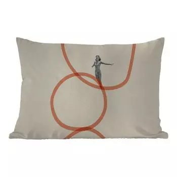 Уличная подушка MuchoWow - Любовь - Винтаж - Семейная пара - Дизайн - 50x30 см - Устойчивость к атмосферным воздействиям - Подушка для отдыха - Чехол на подушку - Хлопчатобумажная ткань - Декоративные наволочки, мультиколор