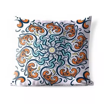 Уличная подушка MuchoWow - Мандала - Оранжевый - Синий - Узор - 45x45 см - Устойчивость к атмосферным воздействиям - Подушка для отдыха - Чехлы для подушек - Декоративные чехлы для подушек - Декоративные чехлы для подушек, мультиколор