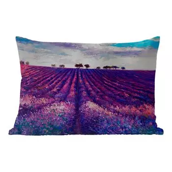 Уличная подушка MuchoWow - Масляная краска - Картина - Цветы - 60x40 см - Устойчивость к атмосферным воздействиям - Подушка для отдыха - Чехлы для подушек - Декоративные чехлы для подушек - Декоративные чехлы для подушек, мультиколор