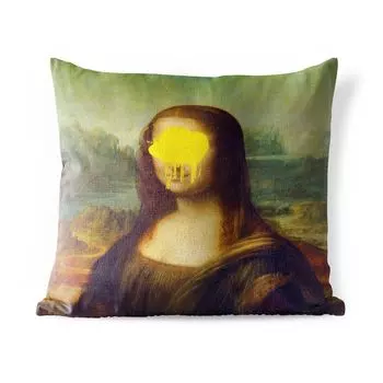 Уличная подушка MuchoWow - Мона Лиза - Леонардо да Винчи - Искусство - 45x45 см - Устойчивость к атмосферным воздействиям - Подушка для отдыха - Чехлы для подушек - Декоративные чехлы для подушек - Декоративные чехлы для подушек, мультиколор