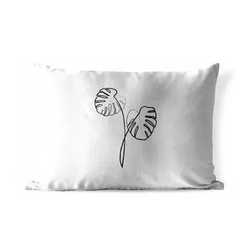 Уличная подушка MuchoWow - Монстера - Растения - Рисование линий - 60x40 см - Устойчивость к атмосферным воздействиям - Подушка для отдыха - Чехлы для подушек - Декоративные чехлы для подушек - Декоративные чехлы для подушек, мультиколор