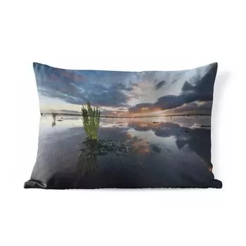 Уличная подушка MuchoWow - Море - Вадденские острова - Воздух - 50x30 см - Устойчивость к атмосферным воздействиям - Подушка для отдыха - Чехол на подушку - Хлопчатобумажная ткань - Декоративные наволочки, мультиколор