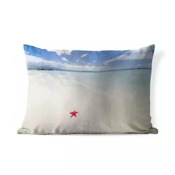 Уличная подушка MuchoWow - Морская звезда - Красный - Песочный - 60x40 см - Устойчивость к атмосферным воздействиям - Подушка для отдыха - Чехлы для подушек - Декоративные чехлы для подушек - Декоративные чехлы для подушек, мультиколор