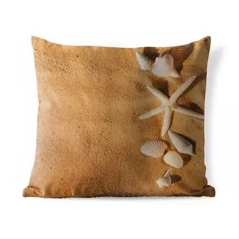 Уличная подушка MuchoWow - Морская звезда - Ракушки - Песок - 60x60 см - Устойчивость к атмосферным воздействиям - Подушка для отдыха - Чехлы для подушек - Декоративные чехлы для подушек - Декоративные чехлы для подушек