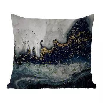 Уличная подушка MuchoWow - Мрамор - Абстракция - Золото - Роскошь - 50x50 см - Устойчивость к атмосферным воздействиям - Подушка для отдыха - Чехол на подушку - Хлопчатобумажная ткань - Декоративные наволочки, мультиколор