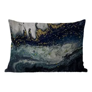 Уличная подушка MuchoWow - Мрамор - Абстракция - Золото - Роскошь - 50x30 см - Устойчивость к атмосферным воздействиям - Подушка для отдыха - Чехол на подушку - Хлопчатобумажная ткань - Декоративные наволочки, мультиколор