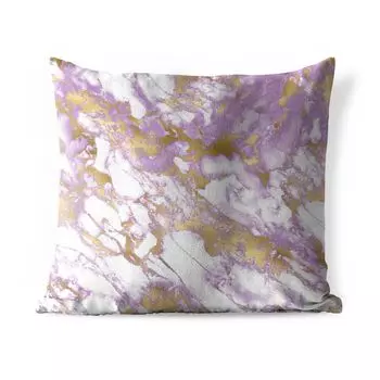 Уличная подушка MuchoWow - Мрамор - Белый - Фиолетовый - Золотой - 45x45 см - Устойчивость к атмосферным воздействиям - Подушка для отдыха - Чехлы для подушек - Декоративные чехлы для подушек - Декоративные чехлы для подушек, мультиколор
