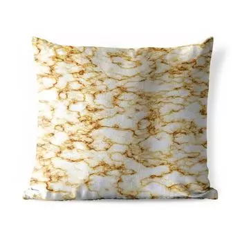 Уличная подушка MuchoWow - Мрамор - Белый - Коричневый - 45x45 см - Устойчивость к атмосферным воздействиям - Подушка для отдыха - Чехлы для подушек - Декоративные чехлы для подушек - Декоративные чехлы для подушек, мультиколор