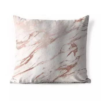 Уличная подушка MuchoWow - Мрамор - Белый - Розовый - 45x45 см - Устойчивость к атмосферным воздействиям - Подушка для отдыха - Чехлы для подушек - Декоративные чехлы для подушек - Декоративные чехлы для подушек, мультиколор