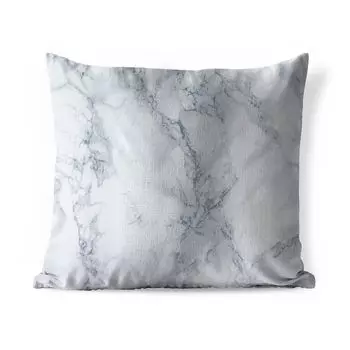 Уличная подушка MuchoWow - Мрамор - Белый - Серый - 50x50 см - Устойчивость к атмосферным воздействиям - Подушка для отдыха - Чехол на подушку - Хлопчатобумажная ткань - Декоративные наволочки, мультиколор