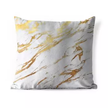 Уличная подушка MuchoWow - Мрамор - Белый - Золото - Роскошь - 45x45 см - Устойчивость к атмосферным воздействиям - Подушка для отдыха - Чехлы для подушек - Декоративные чехлы для подушек - Декоративные чехлы для подушек, мультиколор