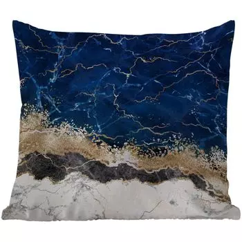 Уличная подушка MuchoWow - Мрамор - Белый - Золото - Роскошь - 40x40 см - Устойчивость к атмосферным воздействиям - Подушка для отдыха - Чехол на подушку - Хлопчатобумажная ткань - Декоративные наволочки, мультиколор