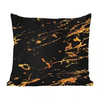 Уличная подушка MuchoWow - Мрамор - Черный - Золото - 45x45 см - Устойчивость к атмосферным воздействиям - Подушка для отдыха - Чехлы для подушек - Декоративные чехлы для подушек - Декоративные чехлы для подушек, мультиколор