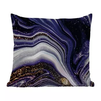 Уличная подушка MuchoWow - Мрамор - Фиолетовый - Роскошь - Имитация мрамора - Блеск - 50x50 см - Устойчивость к атмосферным воздействиям - Подушка для отдыха - Чехол на подушку - Хлопчатобумажная ткань - Декоративные наволочки, мультиколор
