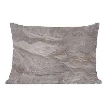 Уличная подушка MuchoWow - Мрамор - Камни - Розовый - Текстура - 50x30 см - Устойчивость к атмосферным воздействиям - Подушка для отдыха - Чехол на подушку - Хлопчатобумажная ткань - Декоративные наволочки, мультиколор