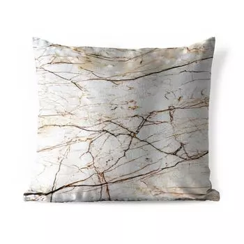 Уличная подушка MuchoWow - Мрамор - Коричневый - Белый - 45x45 см - Устойчивость к атмосферным воздействиям - Подушка для отдыха - Чехлы для подушек - Декоративные чехлы для подушек - Декоративные чехлы для подушек, мультиколор