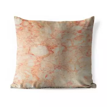 Уличная подушка MuchoWow - Мрамор - Красный - Оранжевый - 45x45 см - Устойчивость к атмосферным воздействиям - Подушка для отдыха - Чехлы для подушек - Декоративные чехлы для подушек - Декоративные чехлы для подушек, мультиколор