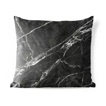 Уличная подушка MuchoWow - Мрамор - Линия - Белый - Черный - 45x45 см - Устойчивость к атмосферным воздействиям - Подушка для отдыха - Чехлы для подушек - Декоративные чехлы для подушек - Декоративные чехлы для подушек, мультиколор