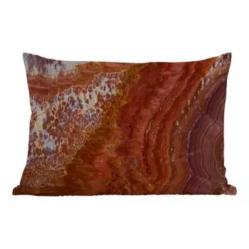 Уличная подушка MuchoWow - Мрамор - Натуральный камень - Текстура - 50x30 см - Устойчивость к атмосферным воздействиям - Подушка для отдыха - Чехол на подушку - Хлопчатобумажная ткань - Декоративные чехлы на подушки, мультиколор