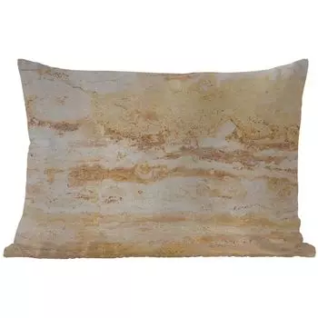 Уличная подушка MuchoWow - Мрамор - Песок - Текстура - 50x30 см - Устойчивость к атмосферным воздействиям - Подушка для отдыха - Чехол на подушку - Хлопчатобумажная ткань - Декоративные чехлы на подушки, мультиколор