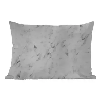 Уличная подушка MuchoWow - Мрамор - Роскошь - Белый - Серый - Имитация мрамора - 60x40 см - Устойчивость к атмосферным воздействиям - Подушка для отдыха - Чехлы для подушек - Декоративные чехлы для подушек - Декоративные чехлы для подушек, мульт...