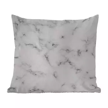 Уличная подушка MuchoWow - Мрамор - Текстура - Серый - Черный - 45x45 см - Устойчивость к атмосферным воздействиям - Подушка для отдыха - Чехлы для подушек - Декоративные чехлы для подушек - Декоративные чехлы для подушек, мультиколор