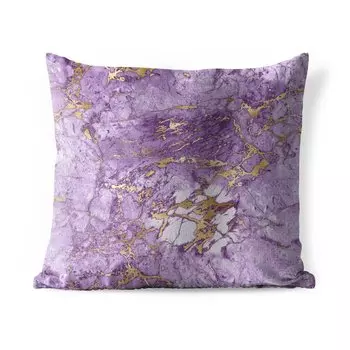 Уличная подушка MuchoWow - Мрамор - Узор - Фиолетовый - Золото - 60x60 см - Устойчивость к атмосферным воздействиям - Подушка для отдыха - Чехлы для подушек - Декоративные чехлы для подушек - Декоративные чехлы для подушек, мультиколор
