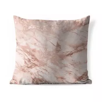 Уличная подушка MuchoWow - Мрамор - Узор - Розовый - 60x60 см - Устойчивость к атмосферным воздействиям - Подушка для отдыха - Чехлы для подушек - Декоративные чехлы для подушек - Декоративные чехлы для подушек, мультиколор