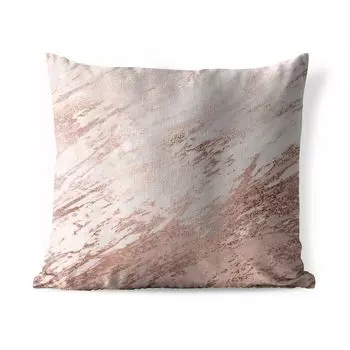 Уличная подушка MuchoWow - Мрамор - Узор - Розовый - Золото - 50x50 см - Устойчивость к атмосферным воздействиям - Подушка для отдыха - Чехол на подушку - Хлопчатобумажная ткань - Декоративные наволочки, мультиколор