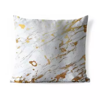 Уличная подушка MuchoWow - Мрамор - Узор - Золото - Белый - 60x60 см - Устойчивость к атмосферным воздействиям - Подушка для отдыха - Чехлы для подушек - Декоративные чехлы для подушек - Декоративные чехлы для подушек, мультиколор