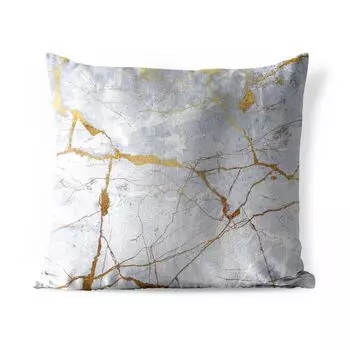 Уличная подушка MuchoWow - Мрамор - Узор - Золото - Белый - 60x60 см - Устойчивость к атмосферным воздействиям - Подушка для отдыха - Чехлы для подушек - Декоративные чехлы для подушек - Декоративные чехлы для подушек, мультиколор
