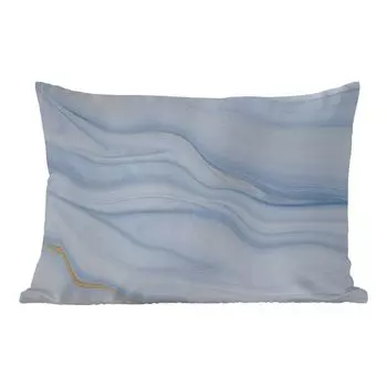 Уличная подушка MuchoWow — Мрамор — Волна — Синий — Узор — Под мрамор — Пастель — 50x30 см — Устойчивость к атмосферным воздействиям — Подушка для отдыха — Чехол на подушку — Хлопчатобумажная ткань — Декоративные наволочки, мультиколор
