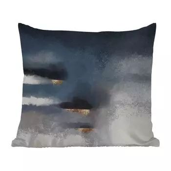 Уличная подушка MuchoWow - Облака - Золото - Абстракция - 60x60 см - Устойчивость к атмосферным воздействиям - Подушка для отдыха - Чехлы для подушек - Декоративные чехлы для подушек - Декоративные чехлы для подушек, мультиколор