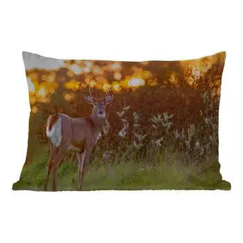 Уличная подушка MuchoWow - Олени - Растения - Закат - Дикие животные - Природа - 60x40 см - Устойчивость к атмосферным воздействиям - Подушка для отдыха - Чехлы для подушек - Декоративные чехлы для подушек - Декоративные чехлы для подушек, мульт...