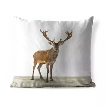 Уличная подушка MuchoWow - Олени - Животные - Рога - Дети - Девочки - Мальчики - 40x40 см - Устойчивы к атмосферным воздействиям - Подушка для отдыха - Чехлы на подушки - Хлопчатобумажная ткань - Декоративные наволочки, мультиколор