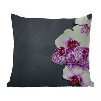 Уличная подушка MuchoWow - Орхидея - Цветы - Розовый - Флора - 45x45 см - Устойчивость к атмосферным воздействиям - Подушка для отдыха - Чехлы для подушек - Декоративные чехлы для подушек - Декоративные чехлы для подушек, мультиколор