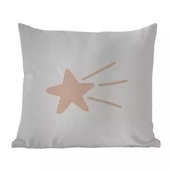 Уличная подушка MuchoWow - Падающая звезда - Пастель - Дети - Розовый - Дети - 45x45 см - Устойчивость к атмосферным воздействиям - Подушка для отдыха - Чехлы для подушек - Декоративные чехлы для подушек - Декоративные чехлы для подушек, мультик...