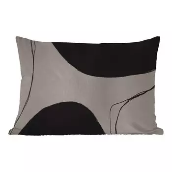 Уличная подушка MuchoWow - Пастель - Черный - Минимализм - 50x30 см - Устойчивость к атмосферным воздействиям - Подушка для отдыха - Чехол на подушку - Хлопчатобумажная ткань - Декоративные наволочки, мультиколор