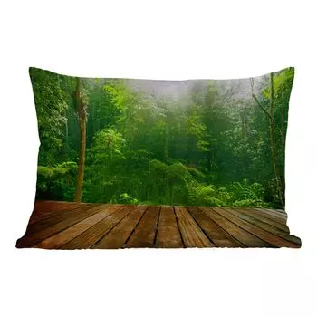 Уличная подушка MuchoWow - Пол - Дерево - Джунгли - Мальчики - Девочки - Дети - Дети - 50x30 см - Устойчивость к атмосферным воздействиям - Подушка для отдыха - Чехол на подушку - Хлопчатобумажная ткань - Декоративные наволочки, мультиколор