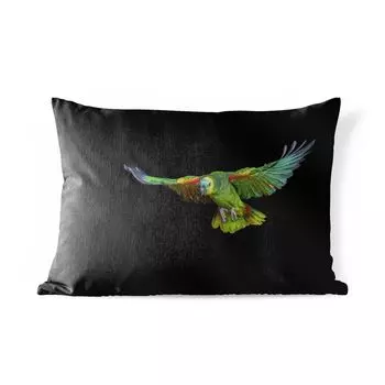 Уличная подушка MuchoWow - Попугай - Птица - Перья - 50x30 см - Устойчивость к атмосферным воздействиям - Подушка для отдыха - Чехол на подушку - Хлопчатобумажная ткань - Декоративные наволочки, мультиколор