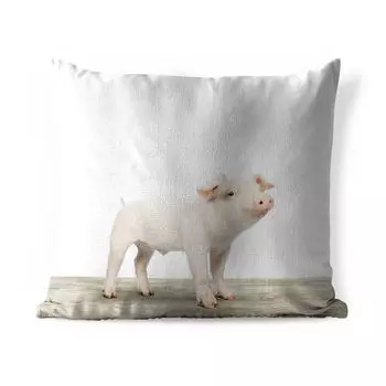 Уличная подушка MuchoWow - Поросенок - Большой - Животные - Розовый - Мальчики - Девочки - Дети - 50x50 см - Устойчивость к атмосферным воздействиям - Подушка для отдыха - Чехол на подушку - Хлопчатобумажная ткань - Декоративные наволочки, мульт...