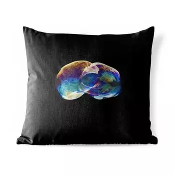 Уличная подушка MuchoWow - Радуга - Колокольчики - Черный - 50x50 см - Устойчивость к атмосферным воздействиям - Подушка для отдыха - Чехол на подушку - Хлопчатобумажная ткань - Декоративные чехлы на подушки, мультиколор