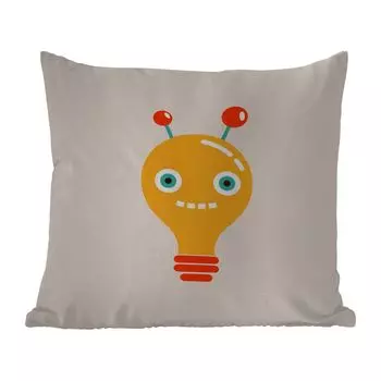 Уличная подушка MuchoWow - Робот - Лампочка - Лицо - Антенна - Дети - 45x45 см - Устойчивость к атмосферным воздействиям - Подушка для отдыха - Чехлы для подушек - Декоративные чехлы для подушек - Декоративные чехлы для подушек, мультиколор