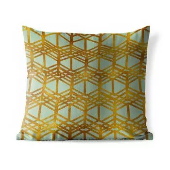 Уличная подушка MuchoWow - Роскошь - Золото - Узор - 50x50 см - Устойчивость к атмосферным воздействиям - Подушка для отдыха - Чехол на подушку - Хлопчатобумажная ткань - Декоративные чехлы на подушки, мультиколор