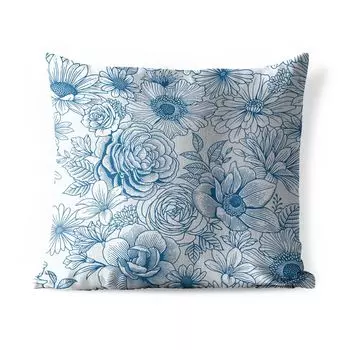 Уличная подушка MuchoWow - Розы - Ретро - Узор - 45x45 см - Устойчивость к атмосферным воздействиям - Подушка для отдыха - Чехлы для подушек - Декоративные чехлы для подушек - Декоративные чехлы для подушек, мультиколор